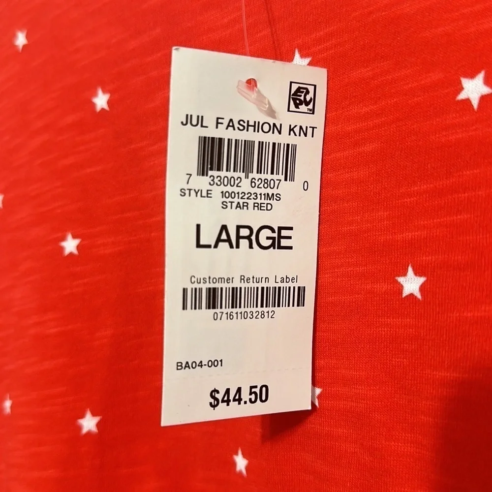 Style & co red star blouse - Picture 2 of 4
